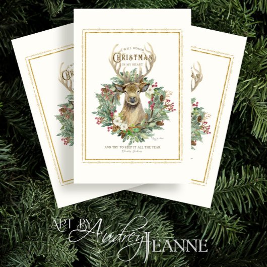 Hertenkrans Keep Christmas Heart Dickens Decoupage Tissuepapier