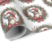 Hertenkrans Kerst Inpakpapier (Rol Hoek)