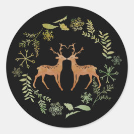 Hertenkrans Kerst stickers