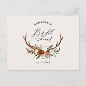 Hertenkruid groene roest florale elegante bruidssh briefkaart (Voorkant)