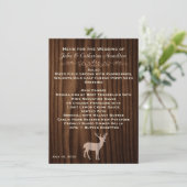 Hertenland Huwelijk Tafelmenu van Donker Hout Menu (Staand voorkant)
