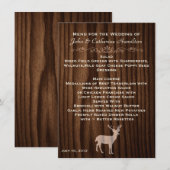 Hertenland Huwelijkstafelmenu van Donker Hout Menu (Voorkant / Achterkant)
