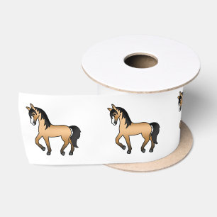 Hertenleder Schattige Tekenfilm Dravende Paarden Satijnen Lint