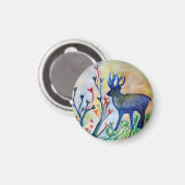 Hertenmagneet klein, 3,2 cm ronde Waterverf Magneet (Voorkant / Achterkant)