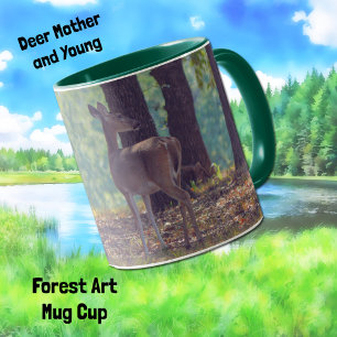 Hertenmoeder en Young Forest Art Mok Cup