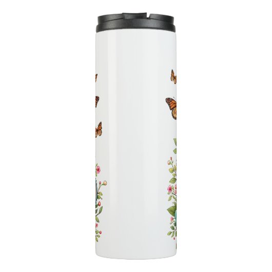 Hertenmoeder: Fawn, Flowers, Moederdag Thermosbeker (Achterkant)