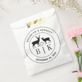 Hertenmonogram Rustieke Landelijke Trouwdatum Naam Bedankzakje (Gezegeld)