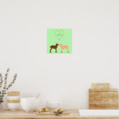 Hertenpaar en Daisy Hart op Maat Poster (Keuken)