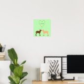 Hertenpaar en Daisy Hart op Maat Poster (Thuiskantoor)