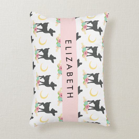 Hertenpatroon, Baby Herten, Boho, Bloemen, Jouw na Accent Kussen (Voorkant(Verticaal))