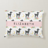 Hertenpatroon, Baby Herten, Boho, Bloemen, Jouw na Accent Kussen (Achterkant)