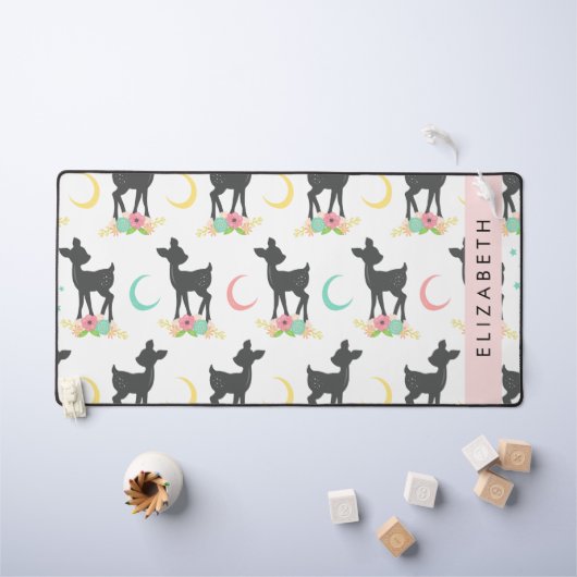 Hertenpatroon, Baby Herten, Boho, Bloemen, Jouw na Bureaumat (Kindertafel)