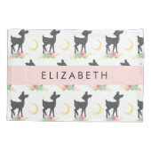 Hertenpatroon, Baby Herten, Boho, Bloemen, Jouw na Kussensloop (Achterkant)