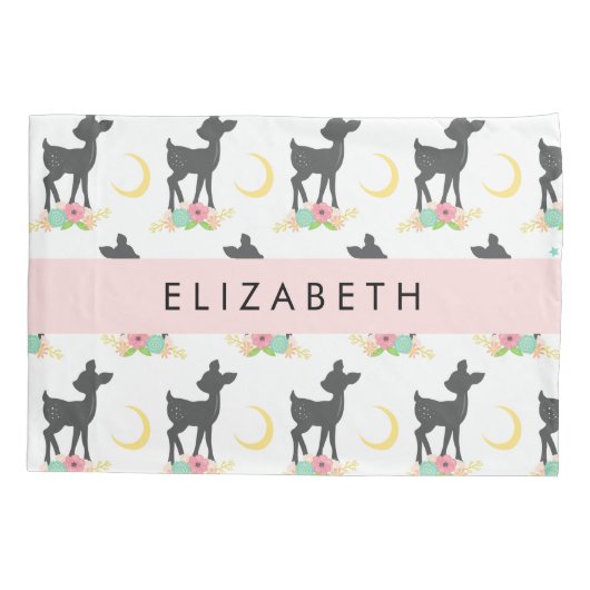 Hertenpatroon, Baby Herten, Boho, Bloemen, Jouw na Kussensloop (Achterkant)