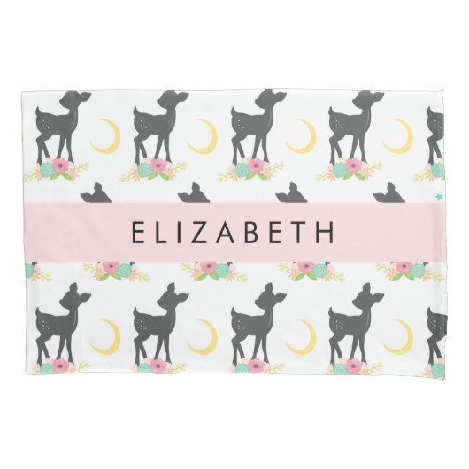 Hertenpatroon, Baby Herten, Boho, Bloemen, Jouw na Kussensloop (Voorkant)