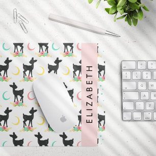 Hertenpatroon, Baby Herten, Boho, Bloemen, Jouw na Muismat