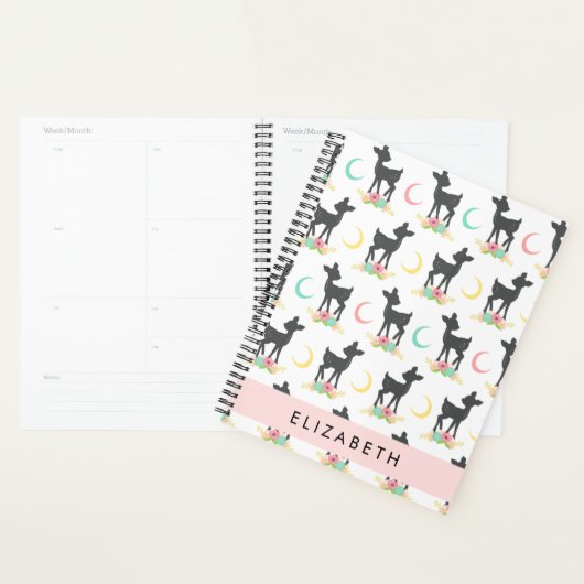 Hertenpatroon, Baby Herten, Boho, Bloemen, Jouw na Planner (Display)