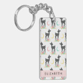 Hertenpatroon, Baby Herten, Boho, Bloemen, Jouw na Sleutelhanger (Voorkant Links)