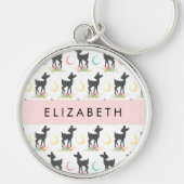 Hertenpatroon, Baby Herten, Boho, Bloemen, Jouw na Sleutelhanger (Voorkant)