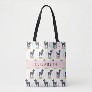Hertenpatroon, Baby Herten, Boho, Bloemen, Jouw na Tote Bag