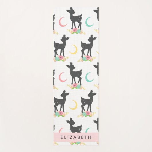 Hertenpatroon, Baby Herten, Boho, Bloemen, Jouw na Yogamat (Voorkant)