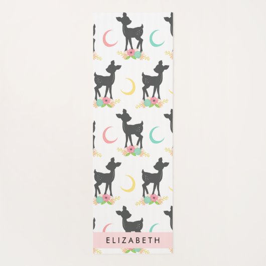 Hertenpatroon, Baby Herten, Boho, Bloemen, Jouw na Yogamat (Achterkant)