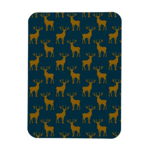 Hertenpatroon bruin en blauw magneet