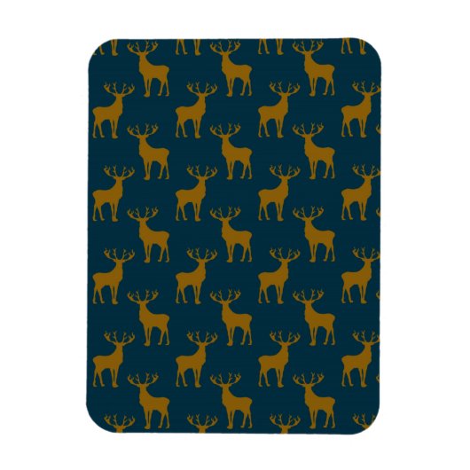 Hertenpatroon bruin en blauw magneet (Verticaal)