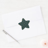 Hertenpatroon bruin en blauw ster sticker (Envelop)