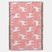 Hertenpatroon in wit op roze deken (Voorkant Verticaal)