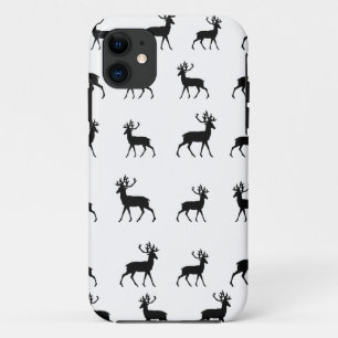 Hertenpatroon in zwart en wit iPhone 11 hoesje