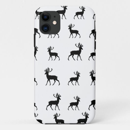 Hertenpatroon in zwart en wit Case-Mate iPhone case (Achterkant)