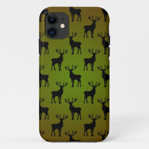 Hertenpatroon op groen bruin Case-Mate iPhone case