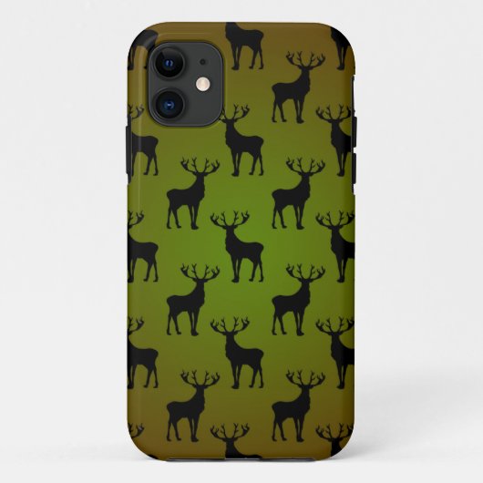Hertenpatroon op groen bruin Case-Mate iPhone case (Achterkant)