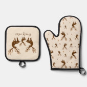 Hertenpatroon Ovenwant & Pannenlap Set (Voorkant)