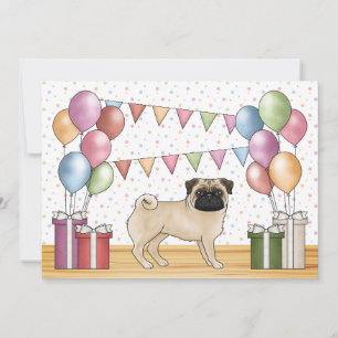 Hertenpoedel Cartoon Hond Kleurrijke Pastels Verja Kaart