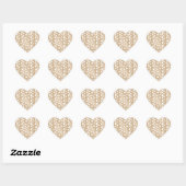 Hertenpoot Hartvormig, Bos Boho Stijl Hart Sticker (Vel)