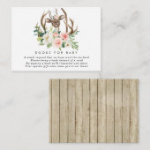 hertenroze florale boeken voor baby boekaanvraag informatiekaartje (Voorkant / Achterkant)