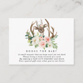 hertenroze florale boeken voor baby boekaanvraag informatiekaartje (Voorkant)