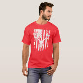Hertenschedel Amerikaanse Vlag T-shirt (Voorkant volledig)