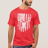 Hertenschedel Amerikaanse Vlag T-shirt (Voorkant)
