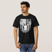 Hertenschedel Amerikaanse Vlag T-shirt (Voorkant volledig)