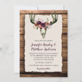 Hertenschedel donker Paarse bloemboeket schuur hou Kaart (Voorkant)