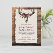 Hertenschedel donker Paarse bloemboeket schuur hou Kaart (Staand voorkant)