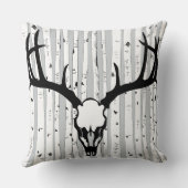 Hertenschedel en Berkenboomkussen Kussen (Achterkant)