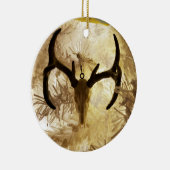 hertenschedel ornament witte kerstboom (Rechts)