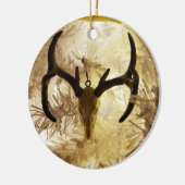 hertenschedel ornament witte kerstboom (Links)