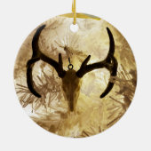 hertenschedel ornament witte kerstboom (Achterkant)
