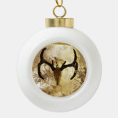 hertenschedel ornament witte kerstboom (Voorkant)