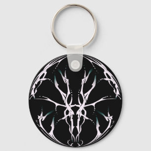 Hertenschedel Tribal Design voor herten jagers wit Sleutelhanger